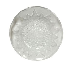 Kig Indonesia Shallow Glass Bowl With Pressed Floral Design 6 in